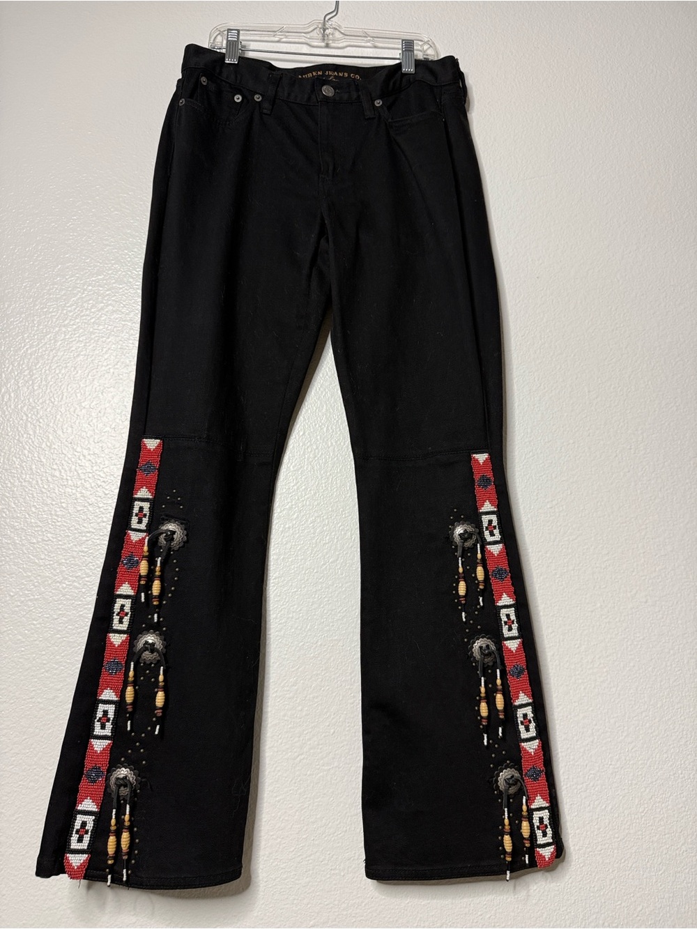 Vintage Ralph Lauren Jeans Co Black Beaded Concho Bootcut Jeans 4P Western Y2K - Picture 6 of 12